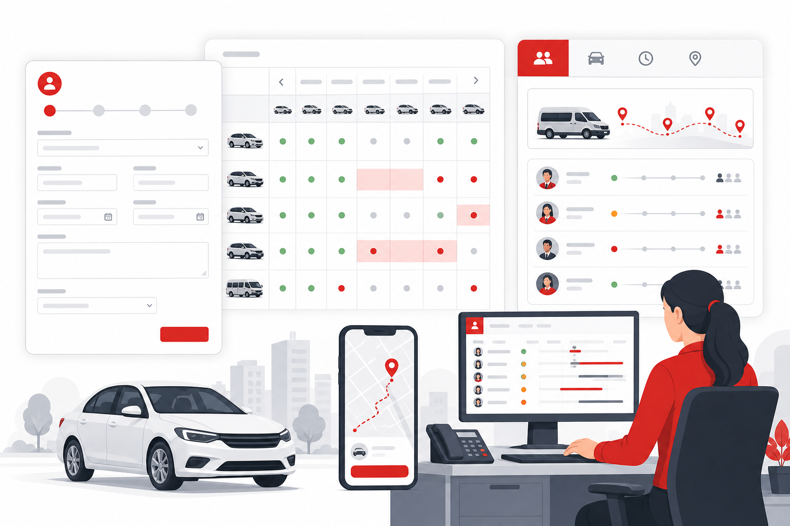 Corporate trip requisition and fleet availability calendar in VMS