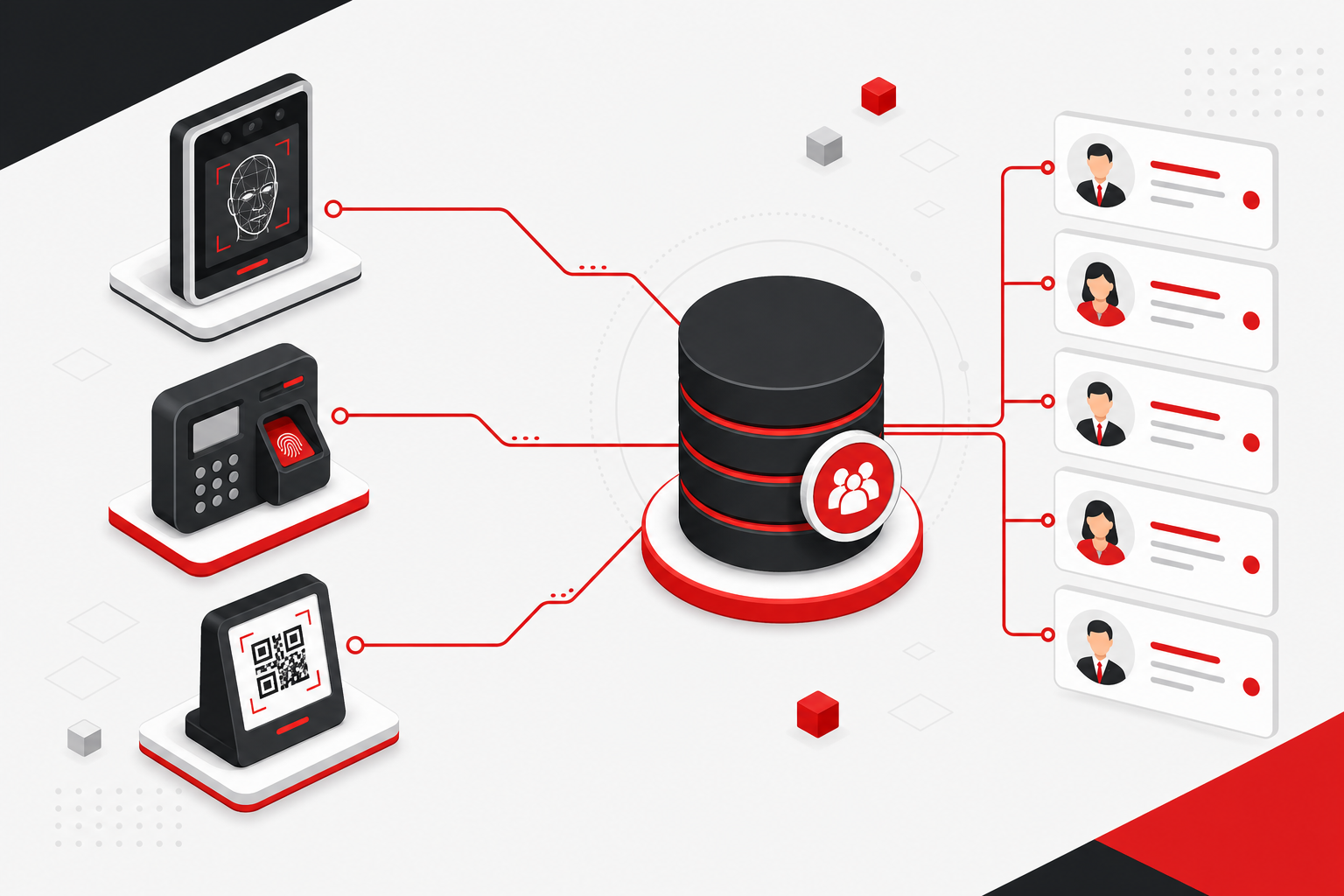 Biometric attendance devices syncing with HR software