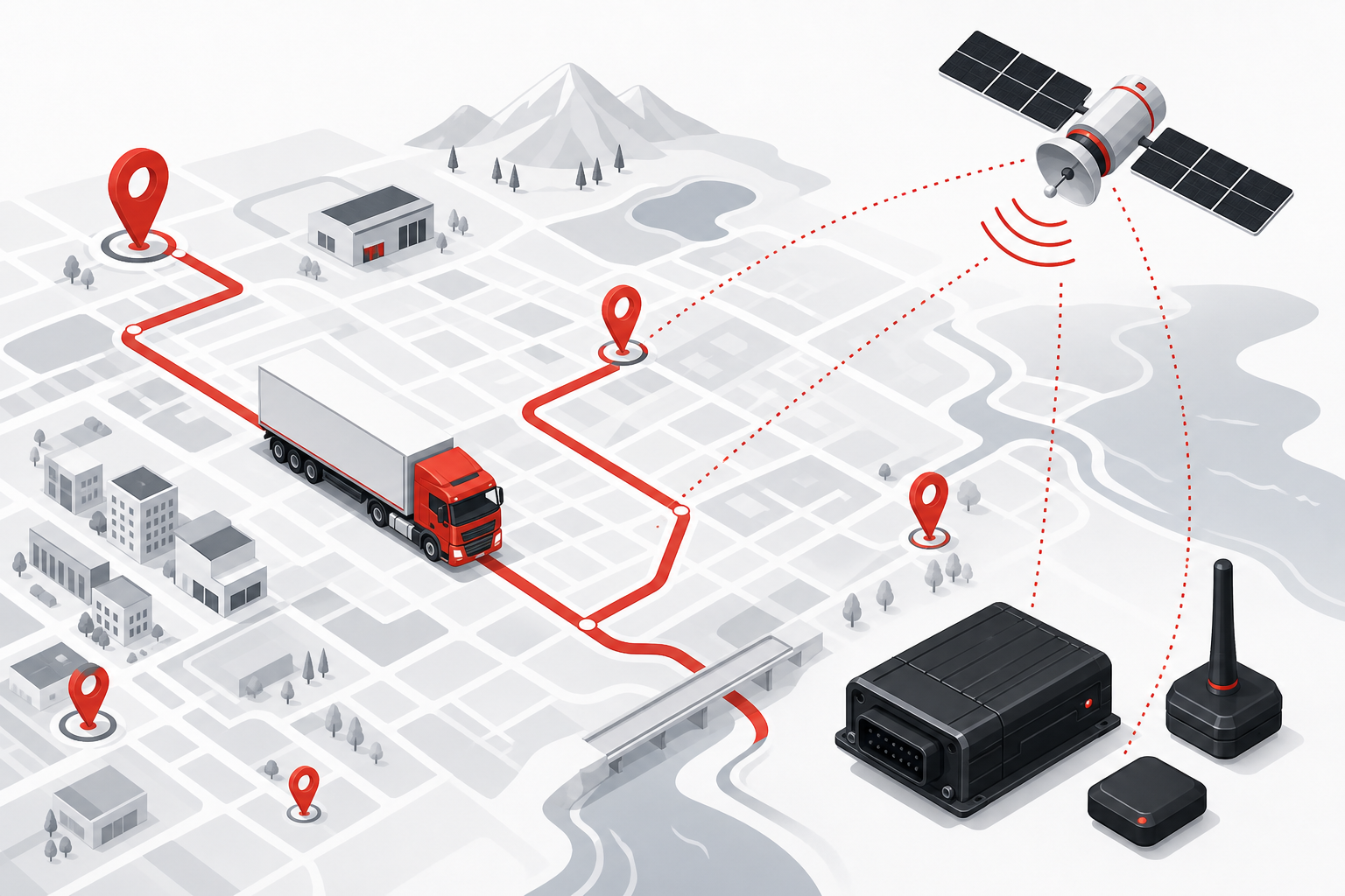 GPS telematics tracker API integration with live fleet map