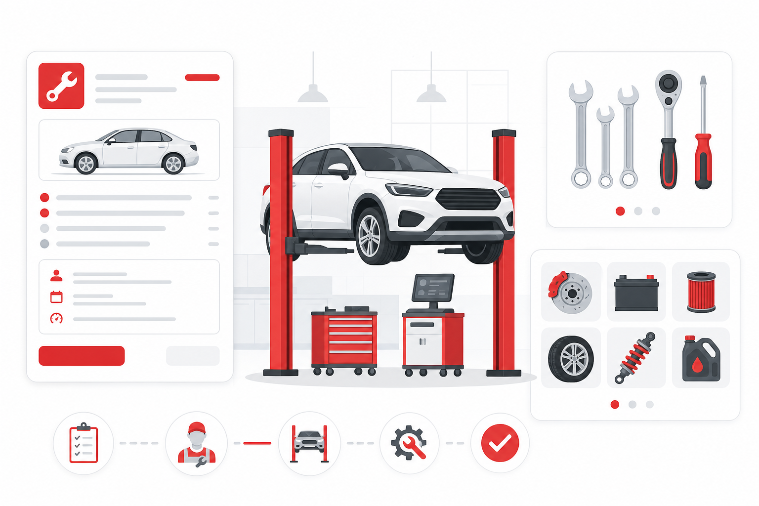 Garage, workshop and parts in Autonemo VMS Pro