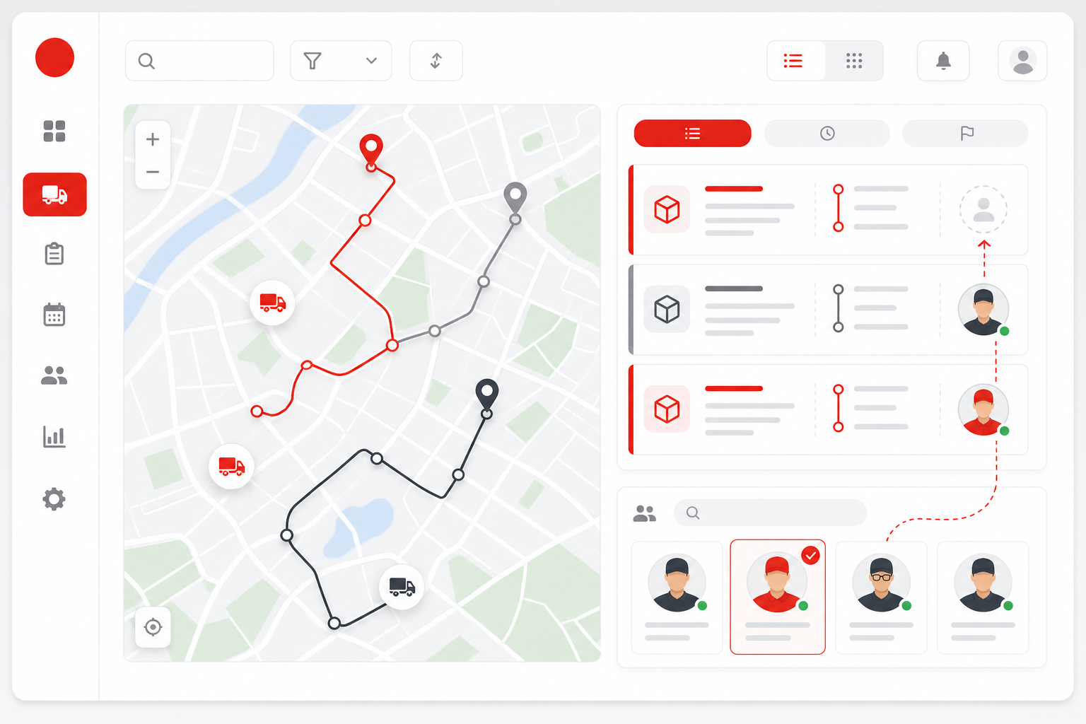 Trips, requisitions and dispatch module
