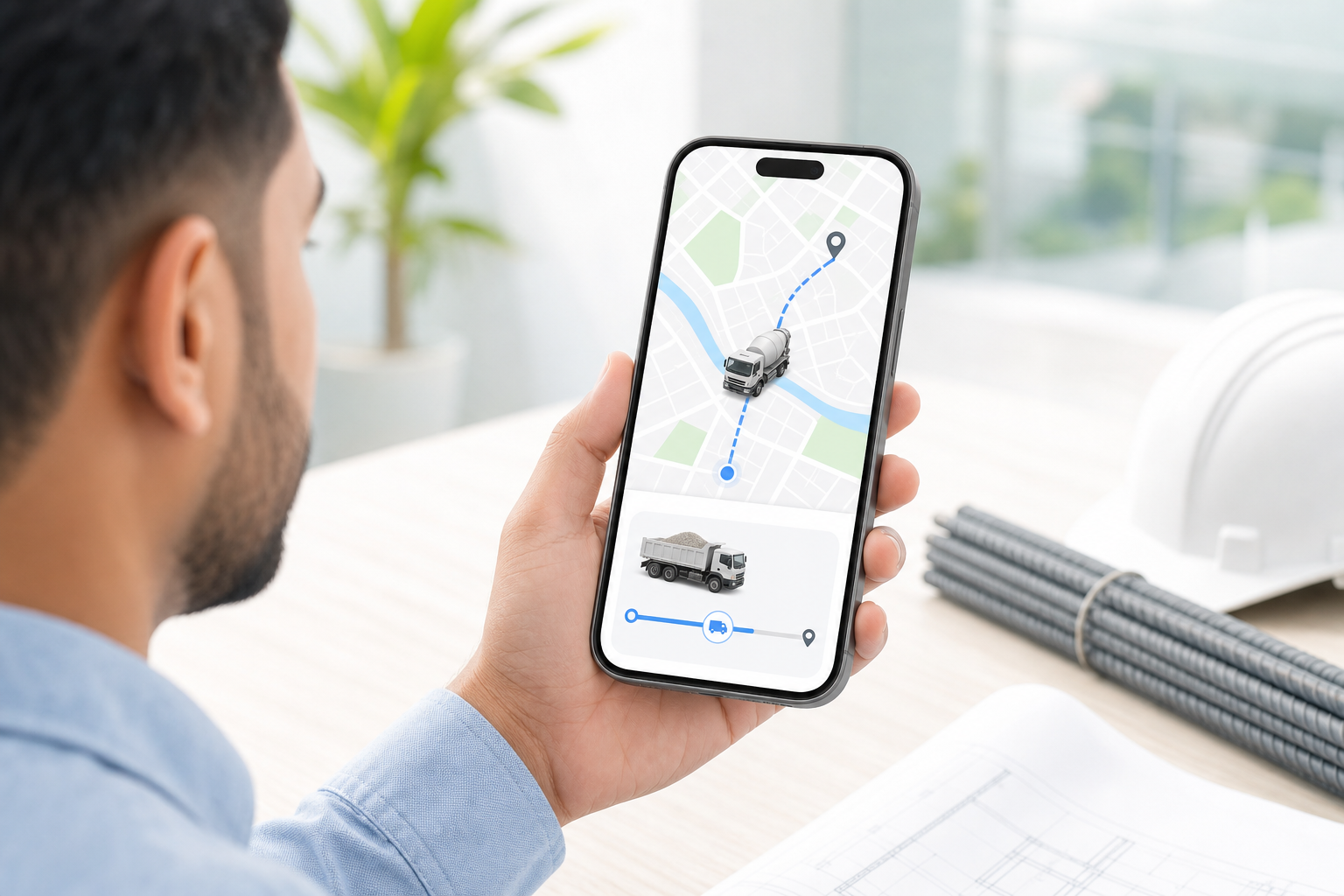 Client live GPS share link for cement steel delivery tracking