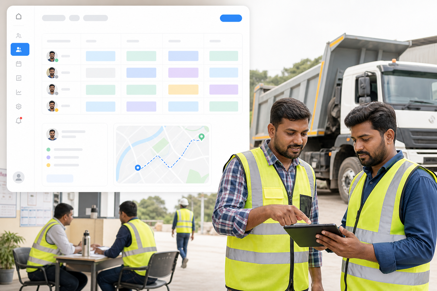 Heavy industry driver and helper HR shift roster with trip assign