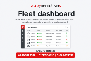 Fleet dashboard in Autonemo VMS Pro — Fleet & Transport Guide