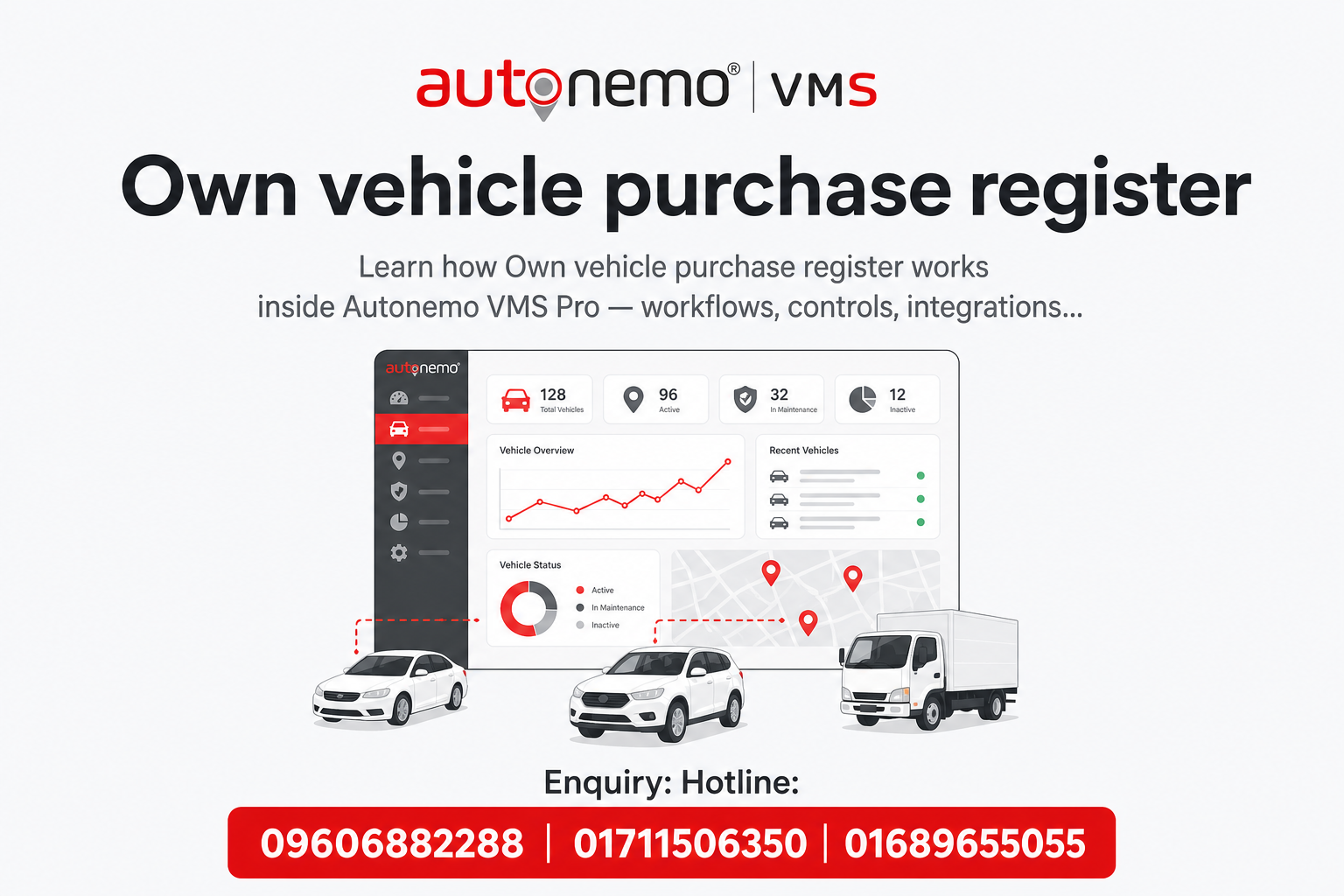 Own vehicle purchase register in Autonemo VMS Pro — Fleet & Transport Guide