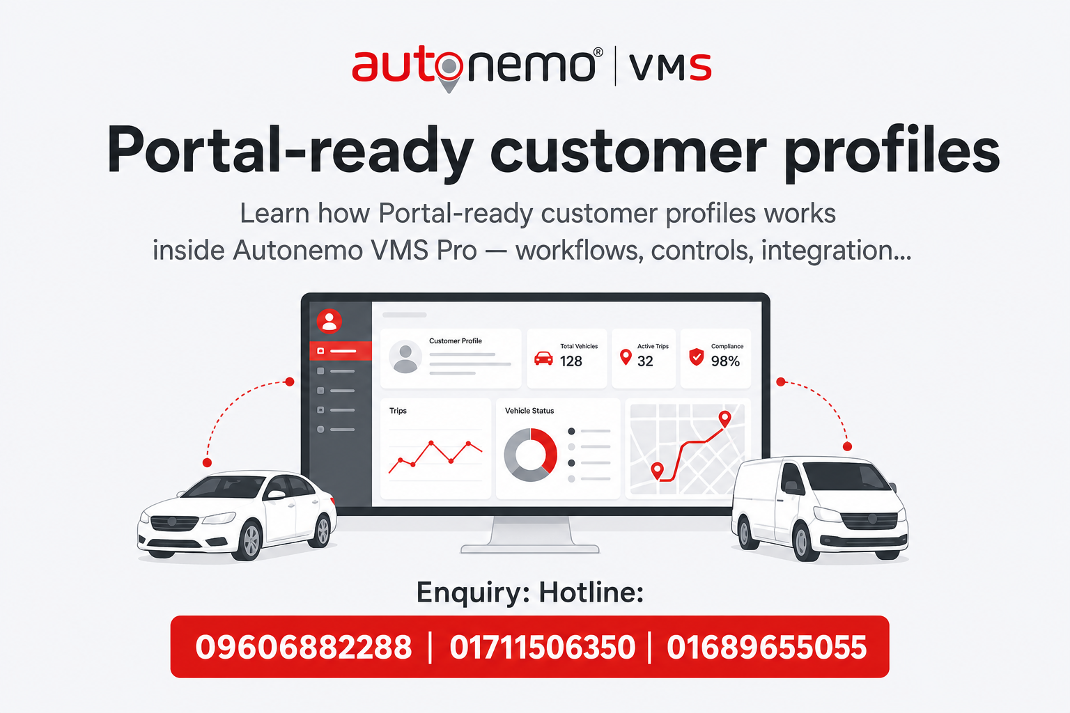 Portal-ready customer profiles in Autonemo VMS Pro — Fleet & Transport Guide