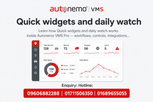 Quick widgets and daily watch in Autonemo VMS Pro — Fleet & Transport Guide