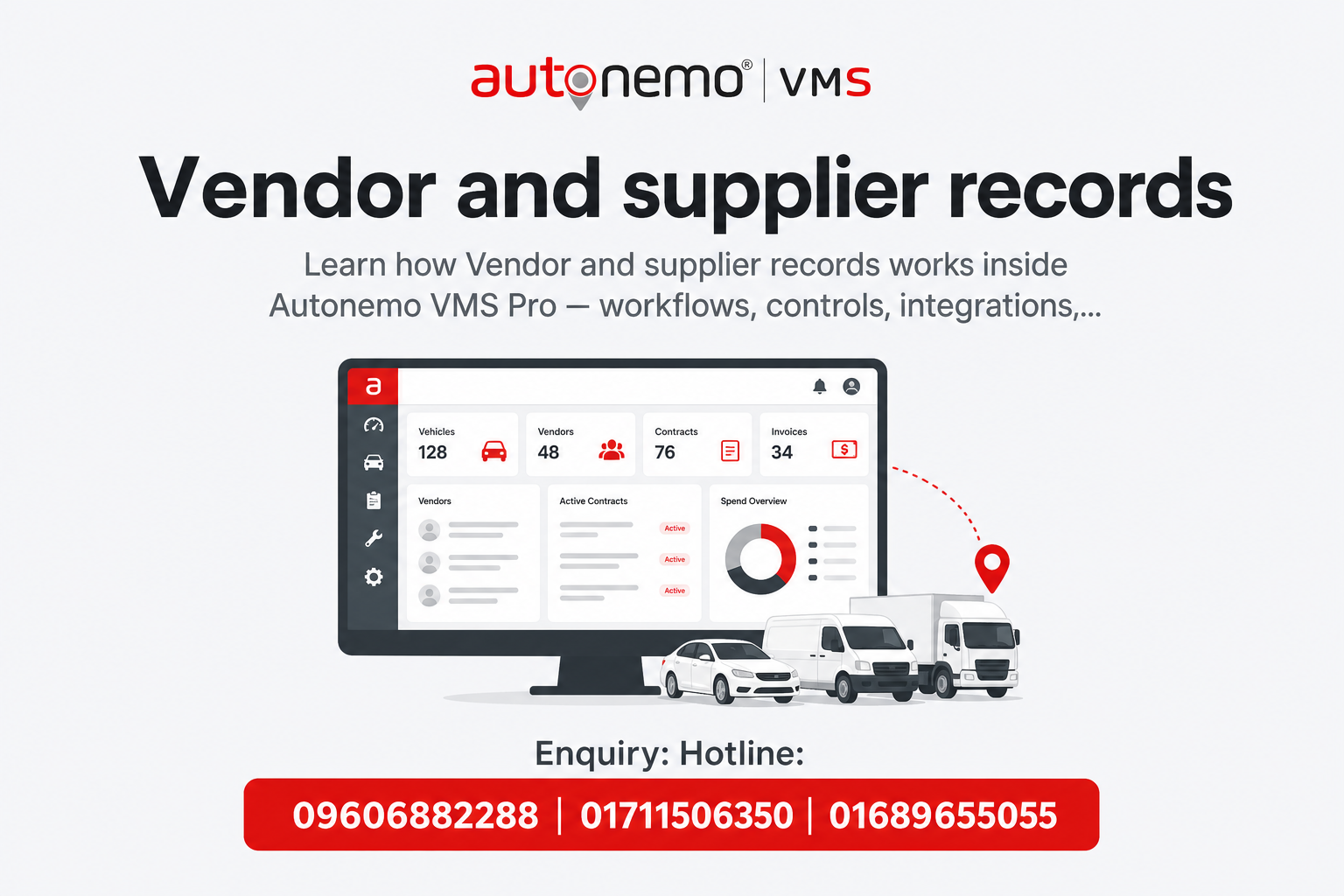 Vendor and supplier records in Autonemo VMS Pro — Fleet & Transport Guide