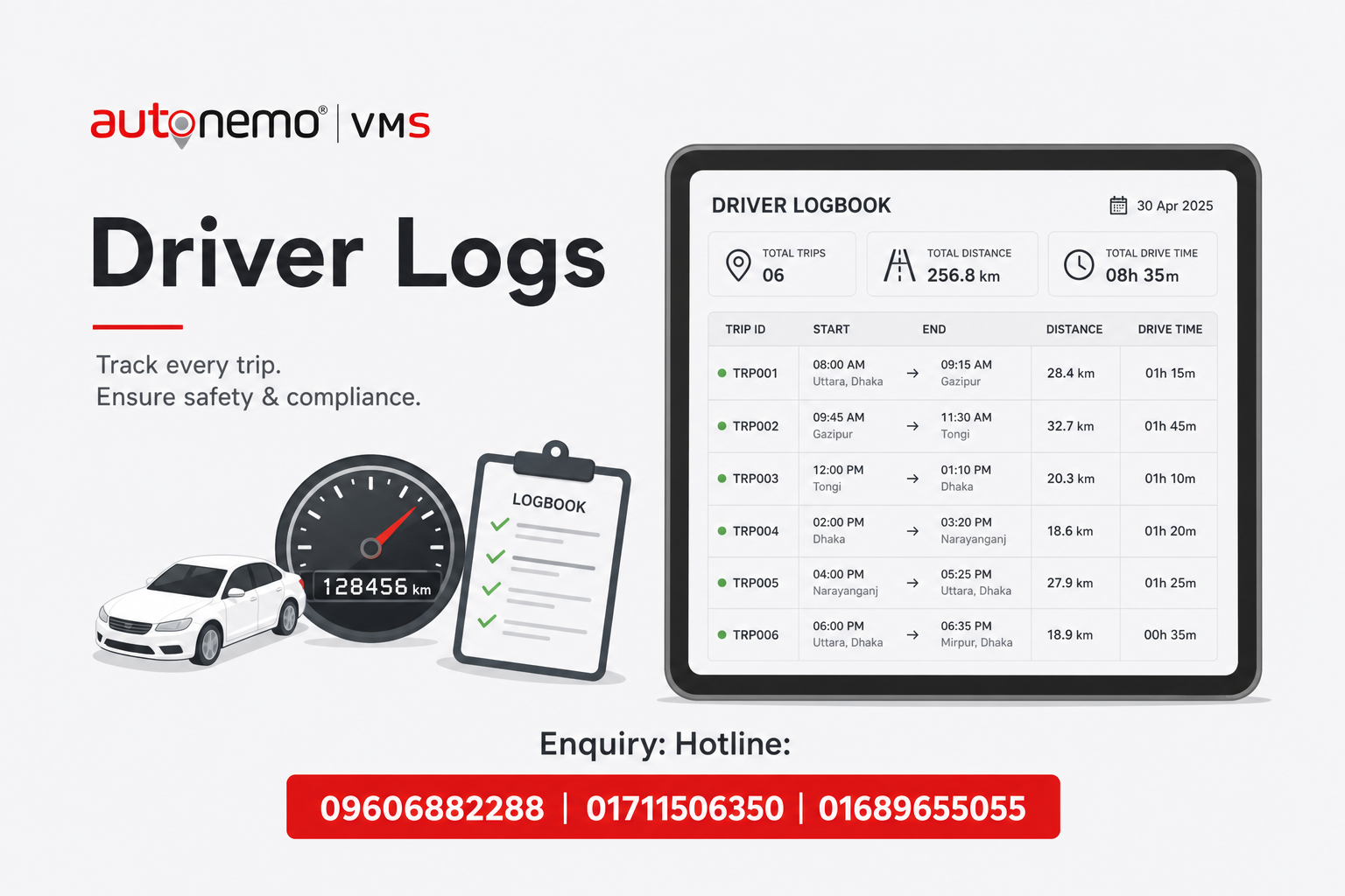 Driver Logs Module — VMS Guide | Autonemo VMS Pro