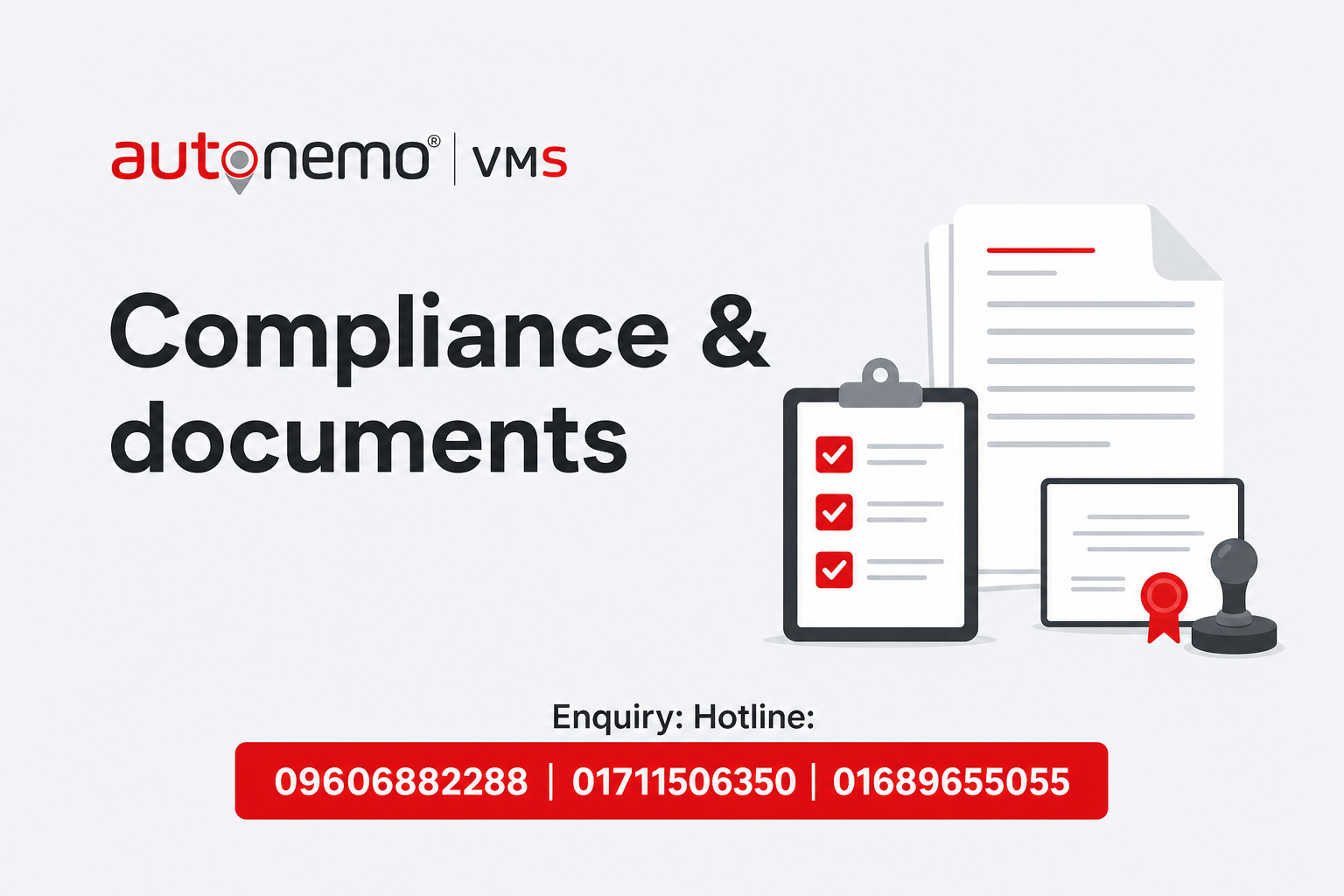 Compliance & documents — Connected Workflow | Autonemo VMS Pro